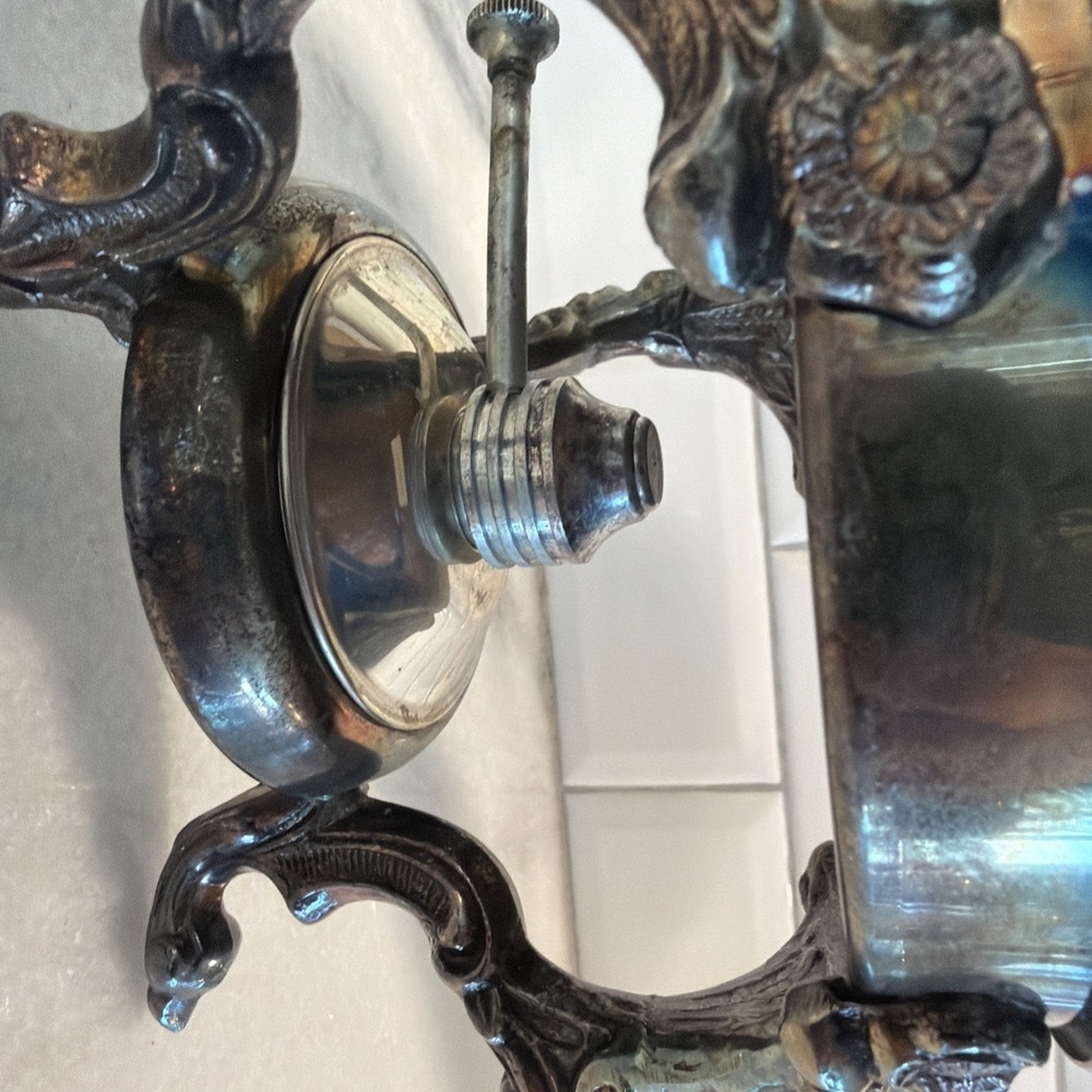 Vtg. Silverplate Covered Chaffing Dish w/ Stand, Burner OLA007 - Picture 3 of 15